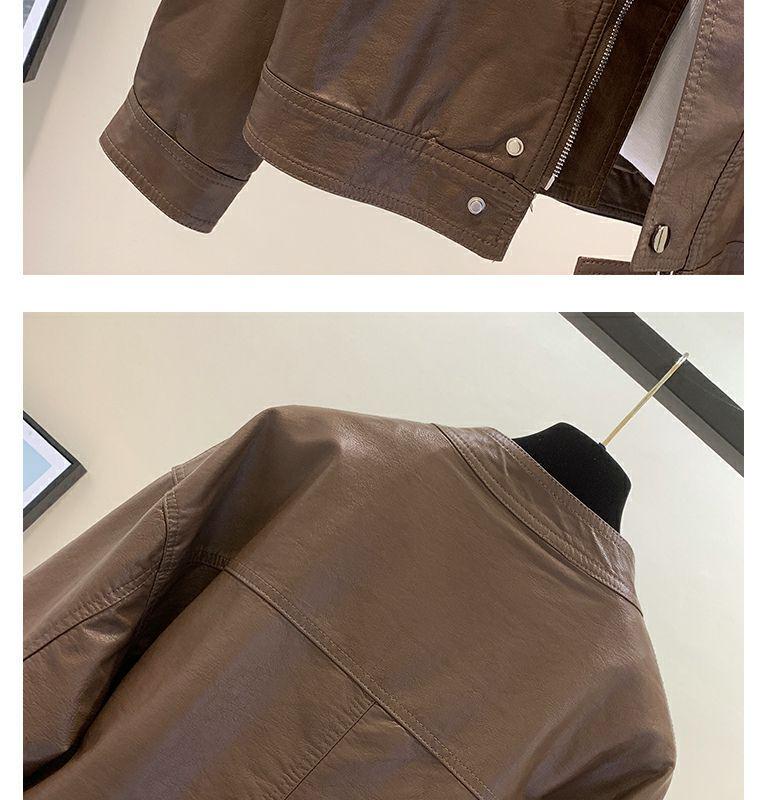 Damen Modische Retro Biker Lederjacke - 2025 Herbstkollektion, Vielseitiges Kurzes PU-Design