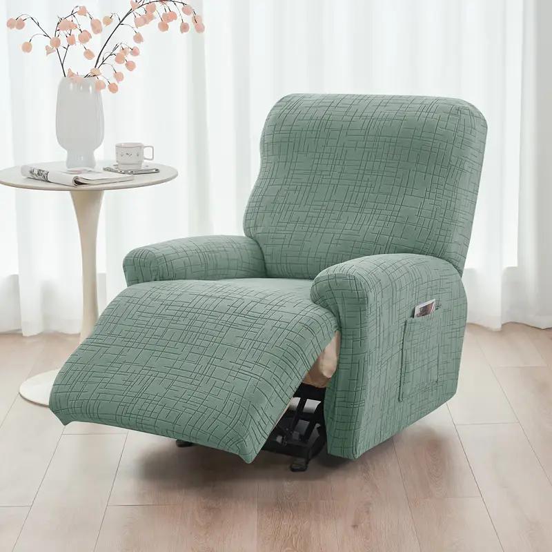 

Solid Color Stretch Jacquard Recliner Sofa Cover for Living Room Elastic Non Slip Armchair Covers Split Design Couch Slipcovers 1 Seat