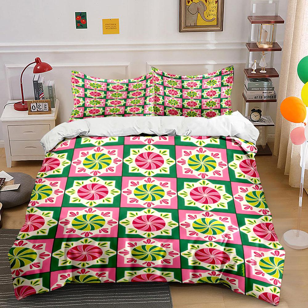 Colorful Geometric Pattern Bedding Bedding Duvet Cover Set Duvet Cover Pillowcases (1 * Duvet Cover 2 * Pillowcases, without duvet insert)