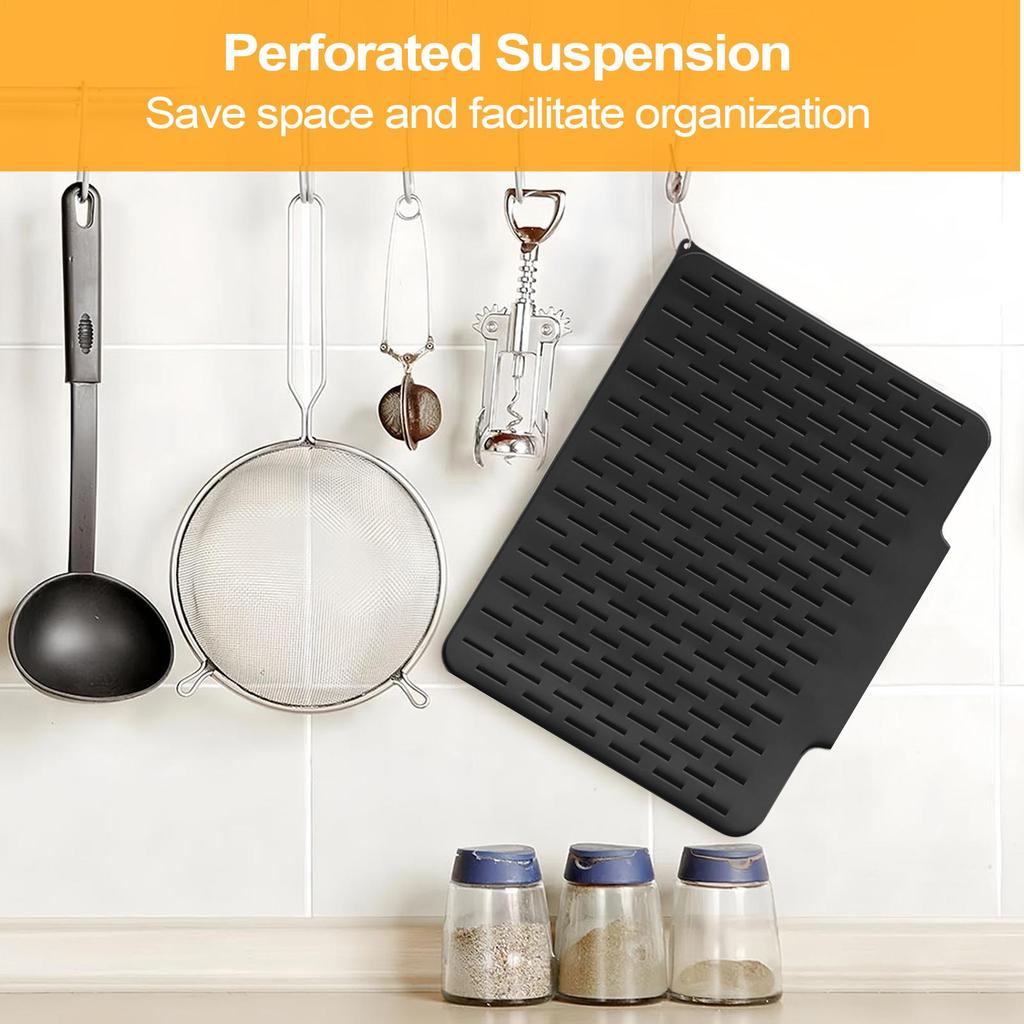 Kitchen Drying Mat Counter Silicone Dish Drainer Pad Non-Slip Tableware Pad Drainage Holder For Bowl Plates Cutlery Fork Spoon