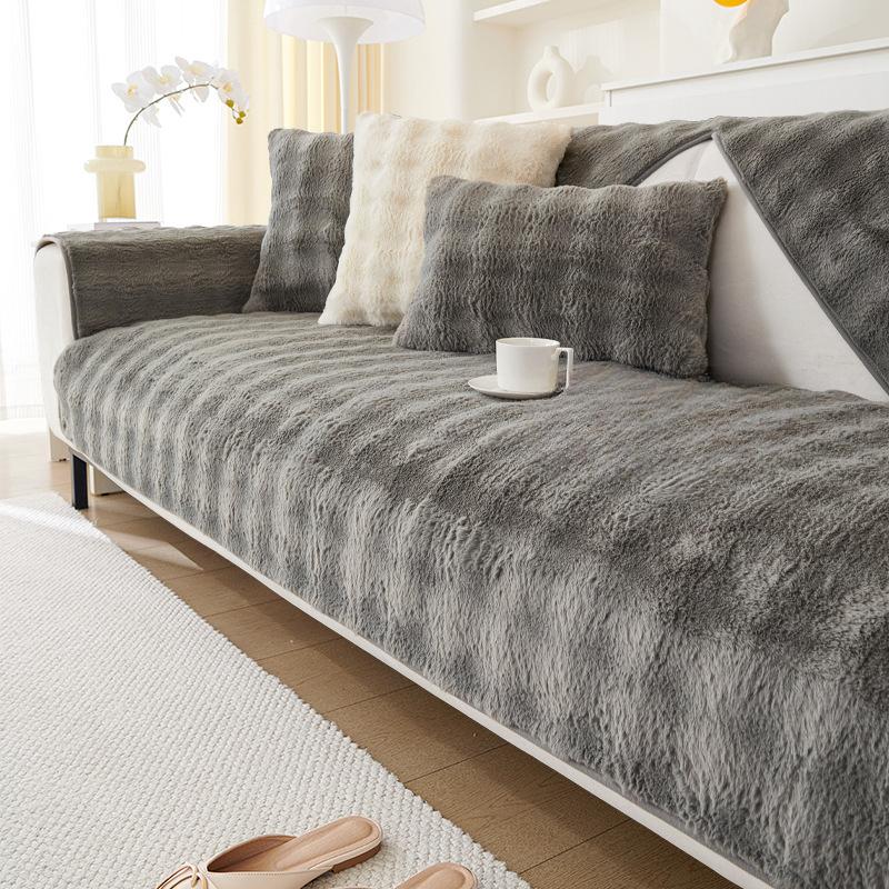 Sofa Cushion Winter Thickened Fleece Cushion Non-Slip Leather Sofa Cover Cover Cloth