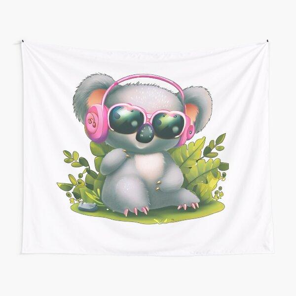 Cute Koala Tapestries Cartoon Koala Bear Wall Tapestry for Kids Boys Girls Kawaii Wild Animals Bedroom Home Decor Tapestry