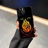 Case for iPhone 7 8 15 16 14 Plus 17Air XS Max 13 12 11 17 Pro Max XR Black Soft Phone Cover Flame Pattern Fashion