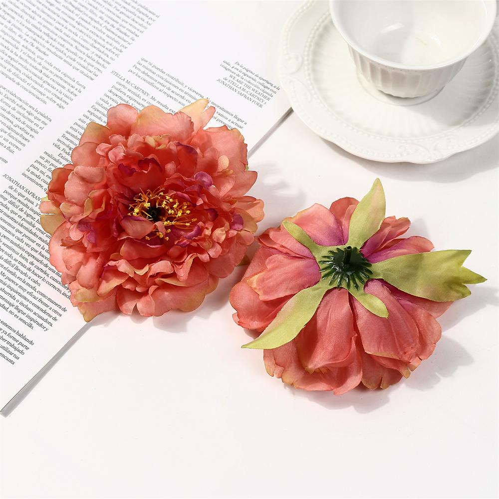 3Pcs Artificial Peony Flowers Heads 12CM Big Silk Fake Flower for Home Decor Wedding Decoration DIY Crafts Wreath Accessories