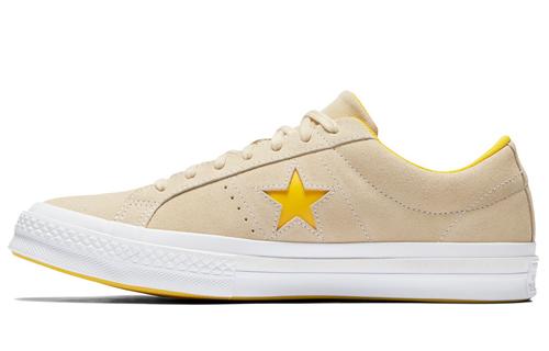 Converse One Star O Легкие Низкие Кеды Холщовые Унисекс Светло-Коричневый Желтый 159814c 38