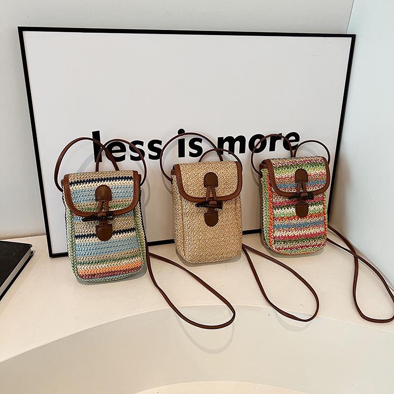 Mobile Phone Bag with Horn Buckle, Single Shoulder Cross-body Bag, Stylish and Versatile Mobile Phone Bag