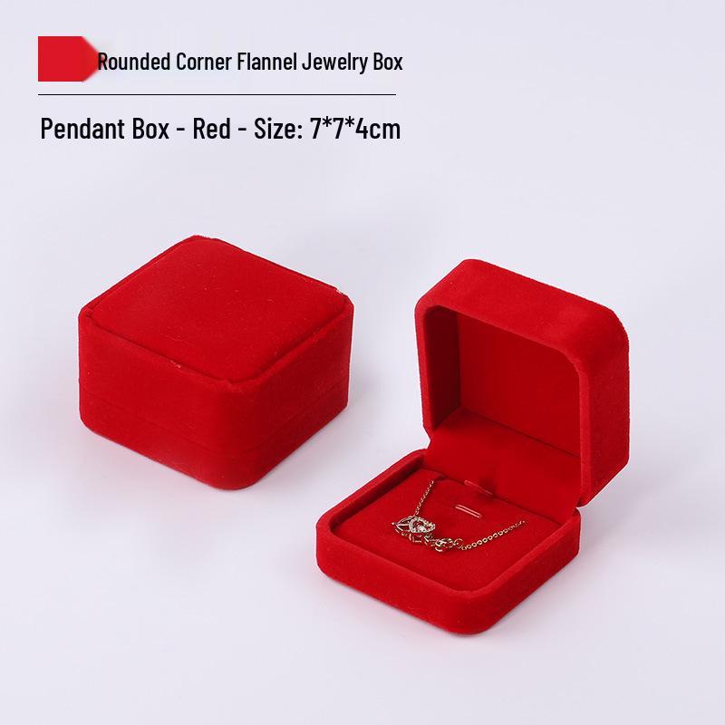 Rounded Corner Plush Jewelry Storage Box for Bracelets, Rings, and Necklaces