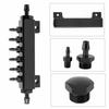6 Port Vacuum Block Intake Manifold Kit Aluminum Alloy Boost Manifold Universal Vacuum Block 1/8NPT for Car Truck Turbo