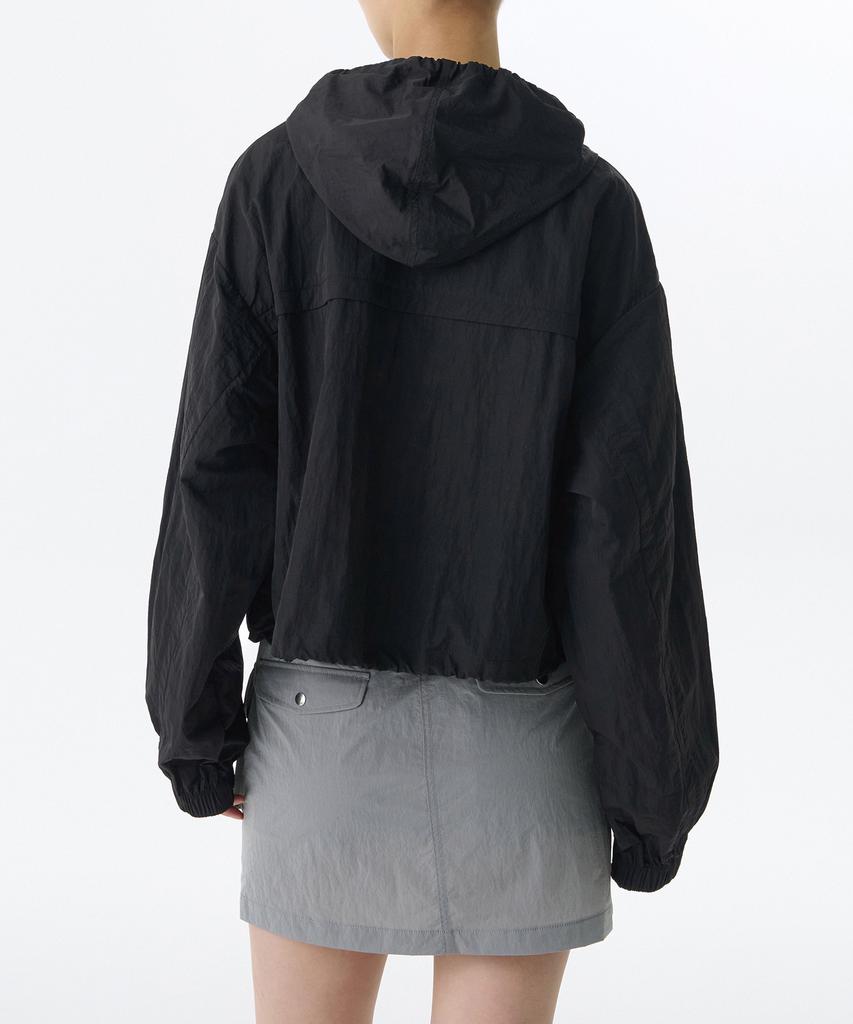 Musinsa Standard Woman Women'S Bright Hooded Windbreaker Jacket [Black]