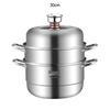 3-stöckiger Dampfgarer aus Edelstahl mit Timer
