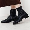 Genuine leather, soft cushioning, lightweight, made in Japan, HIMIKO lightweight sheepskin stretch boots with a sole, 651401, black, size 225.