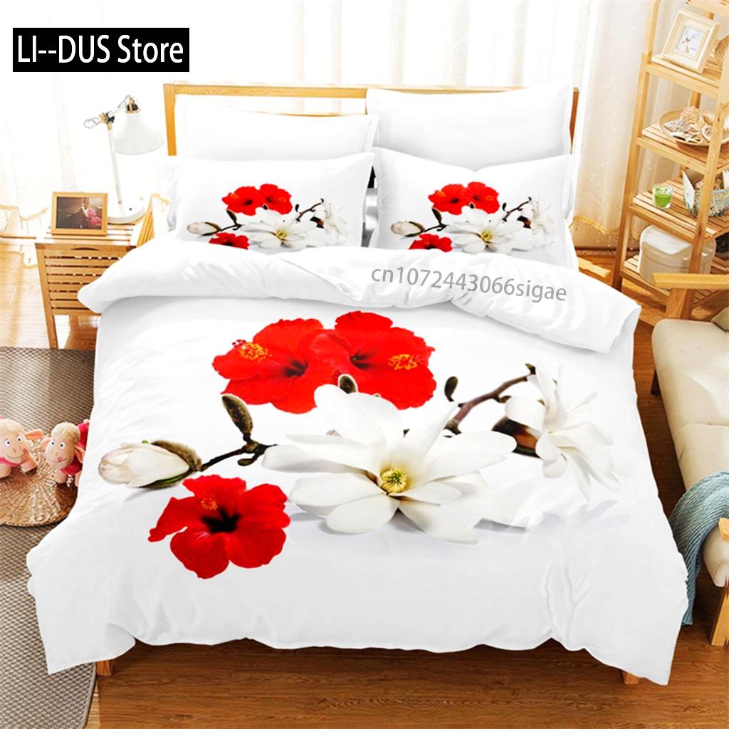 Beautiful Flowers Bedding Set Duvet Cover Set 3d Bedding Digital Printing Queen Size Bedding Sets Fashion Designs