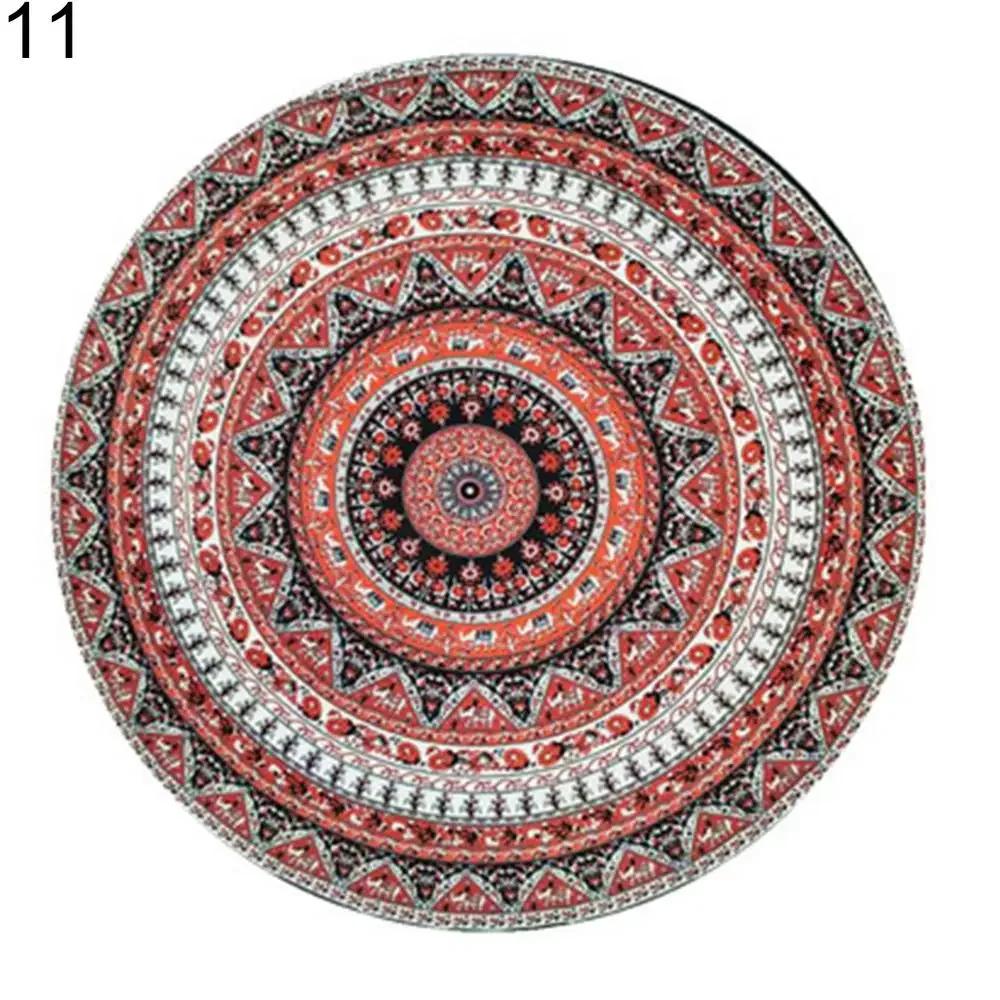 Nagy felnőtt Mandala Strandtörölköző Vintage Kerek Chiffon Napvédő Sál Strandtörölköző Kültéri Jóga Piknik Szőnyeg 60x60cm gray