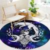 S Golden Wolf Round Rug Nonslip Area Rug Office Chair Mat Carpet For Living Room Bedroom Home Decor