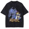 Yu Gi Oh Anime Printed T-shirt Vintage Gothic Washed Oversized T Shirt Casual Short Sleeve Cotton Tees Tops Men Women Clothing