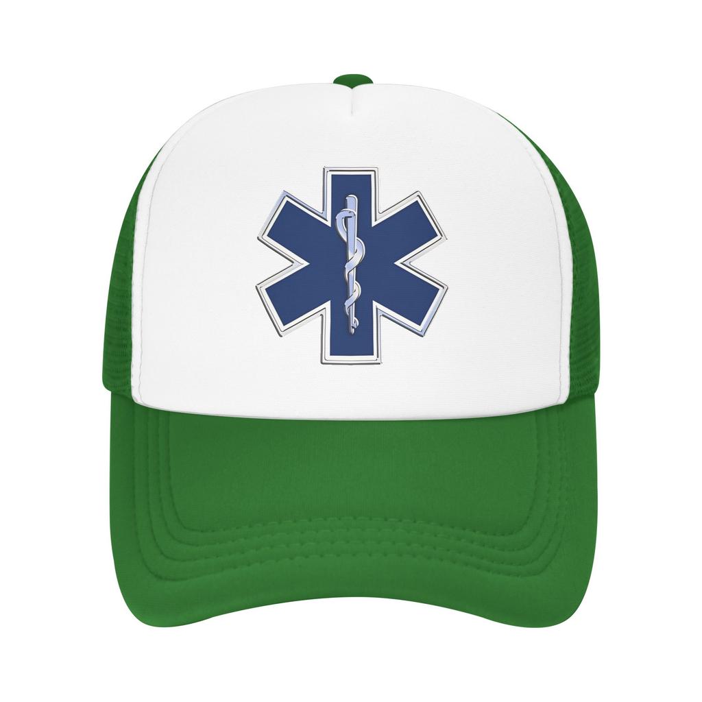 Paramedic Star Of Life  Sun Hats Healthcar Fashion Couple Women Mesh Trucker Hat Wholesale Design Kpop Rock Snapback Cap Gift