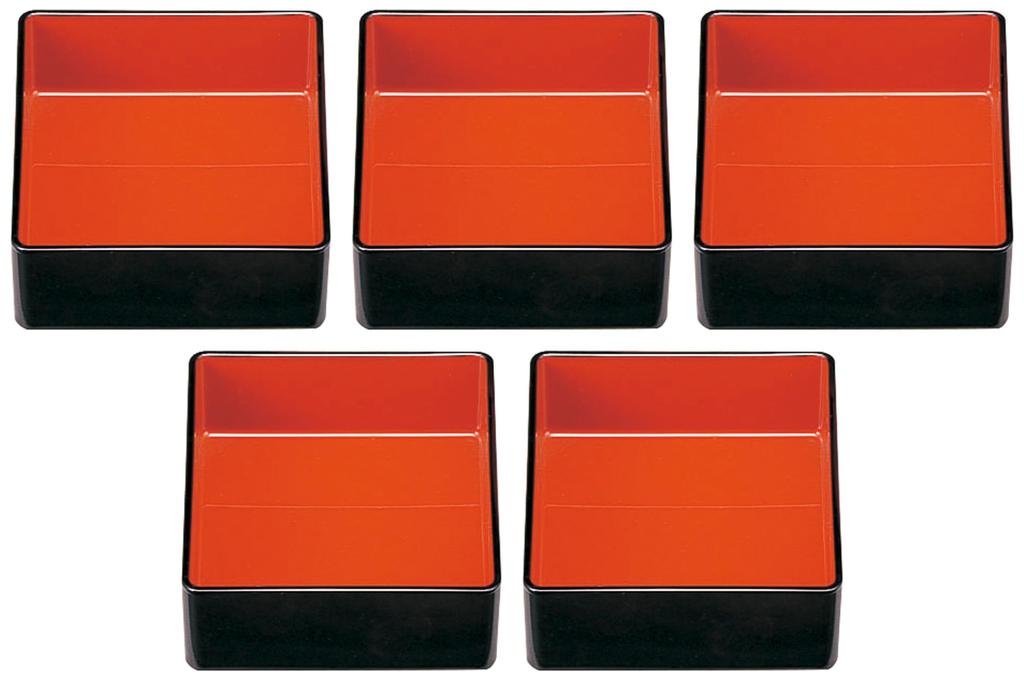 Set of 5 Kyoto Bento Red x x Shokado ABS Setomonohonpo [A] Dividers, (Medium) [12.3 11.1 4.5 cm] Bento, Resin,