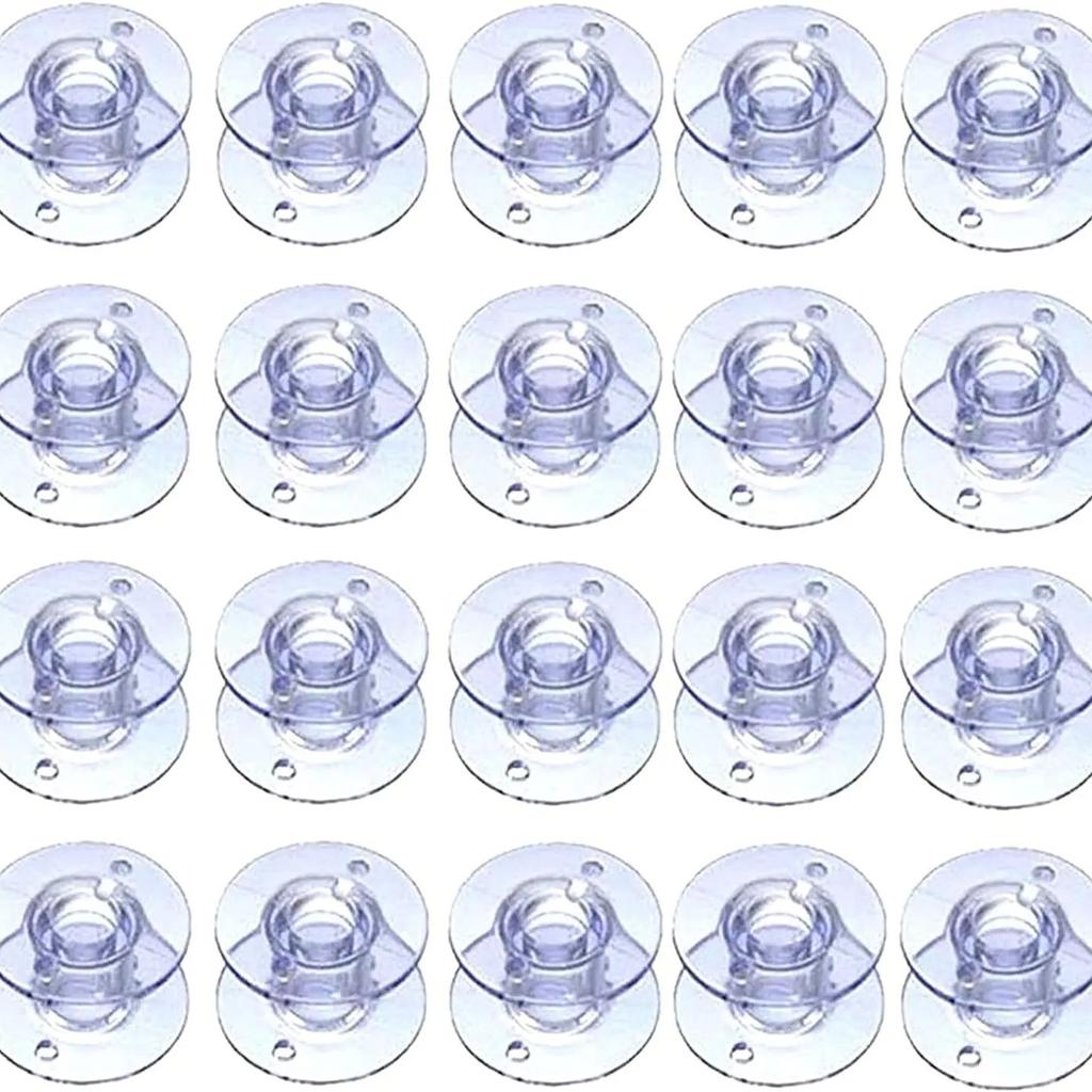 Plastic Bobbins Class 15 Transparent Sewing Machine Bobbins Bulk Compatible SA156 Thread Spools Embroidery Supplies Accessories