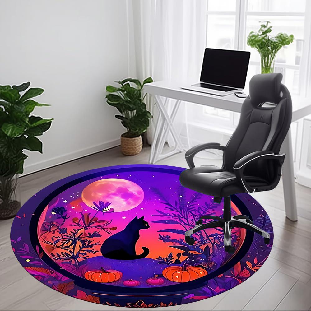 1pc Moonlit Garden Office Round Area Rug, Under Office Chairs Bedroom Living Room Home Decor, Room Deco, Available In Various Sizes