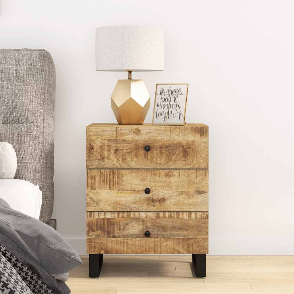 Nightstand 50 x 33 x 62 cm Solid Mango Wood & Engineered Wood