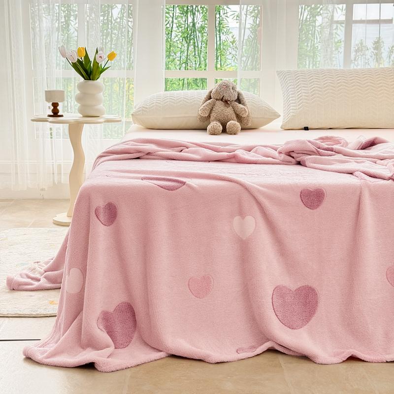 Pink Love Heart Fuzzy Blanket Throw Valentine'S Day Blankets Decorative Soft Cozy Blanket For Home Bed Sofa Couch Chair Gifts