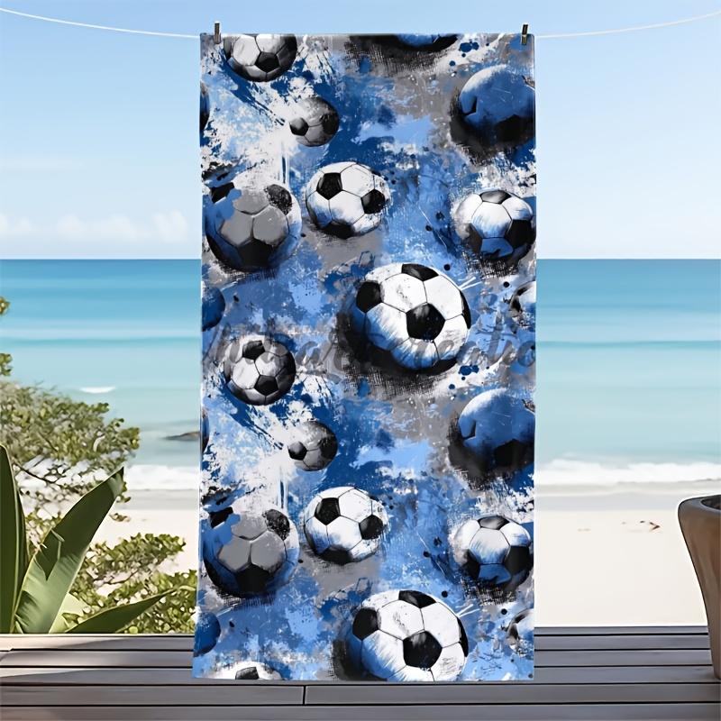 Sports Theme Towel Dynamic Football Pattern Absorbent Easy Clean Ideal for Active Homes
