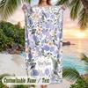 Birds Flowers Garden 2 Theme Quick Dry Beach Towel Custom Name Text Print Large Sand Resistant Towel Beach Vacation
