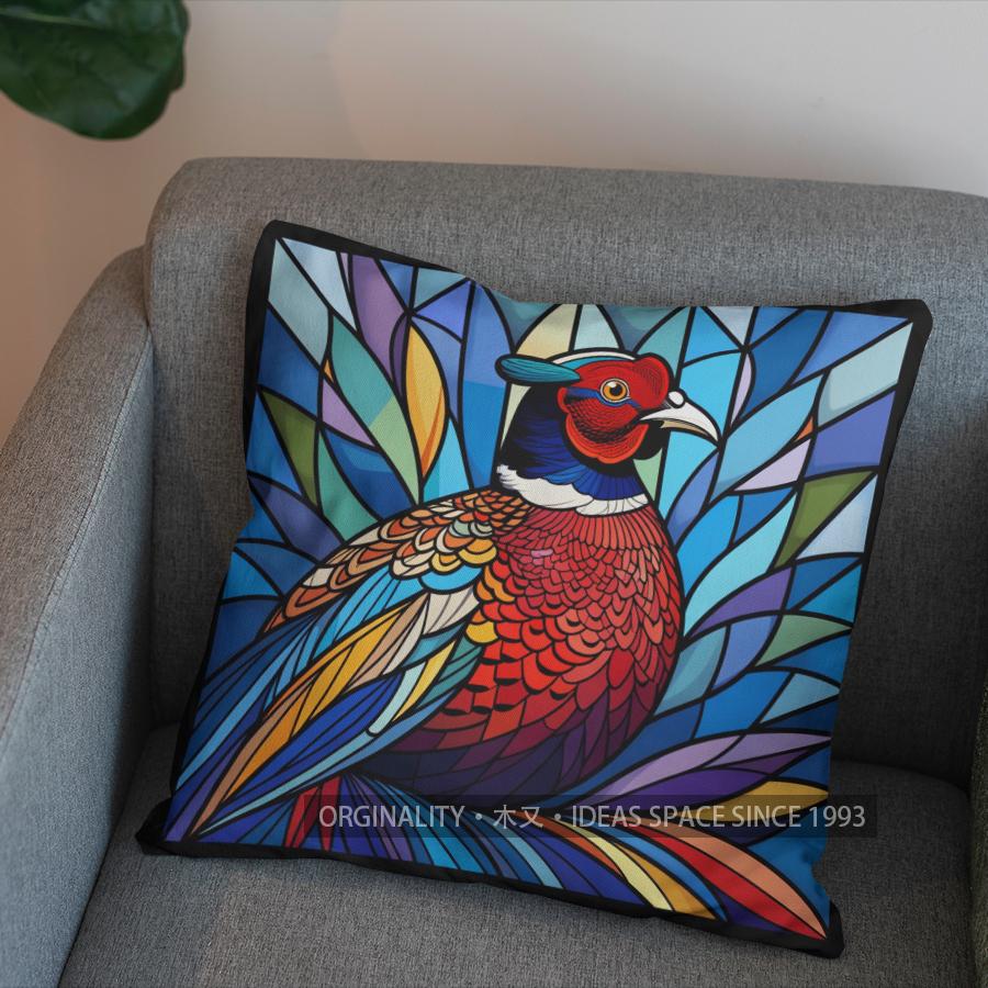 2D Colorful Phoenix Art Pillow For Home Decor Pattern Cushion Cover Suitable For Sofa Bedroom Car Pillow Cover