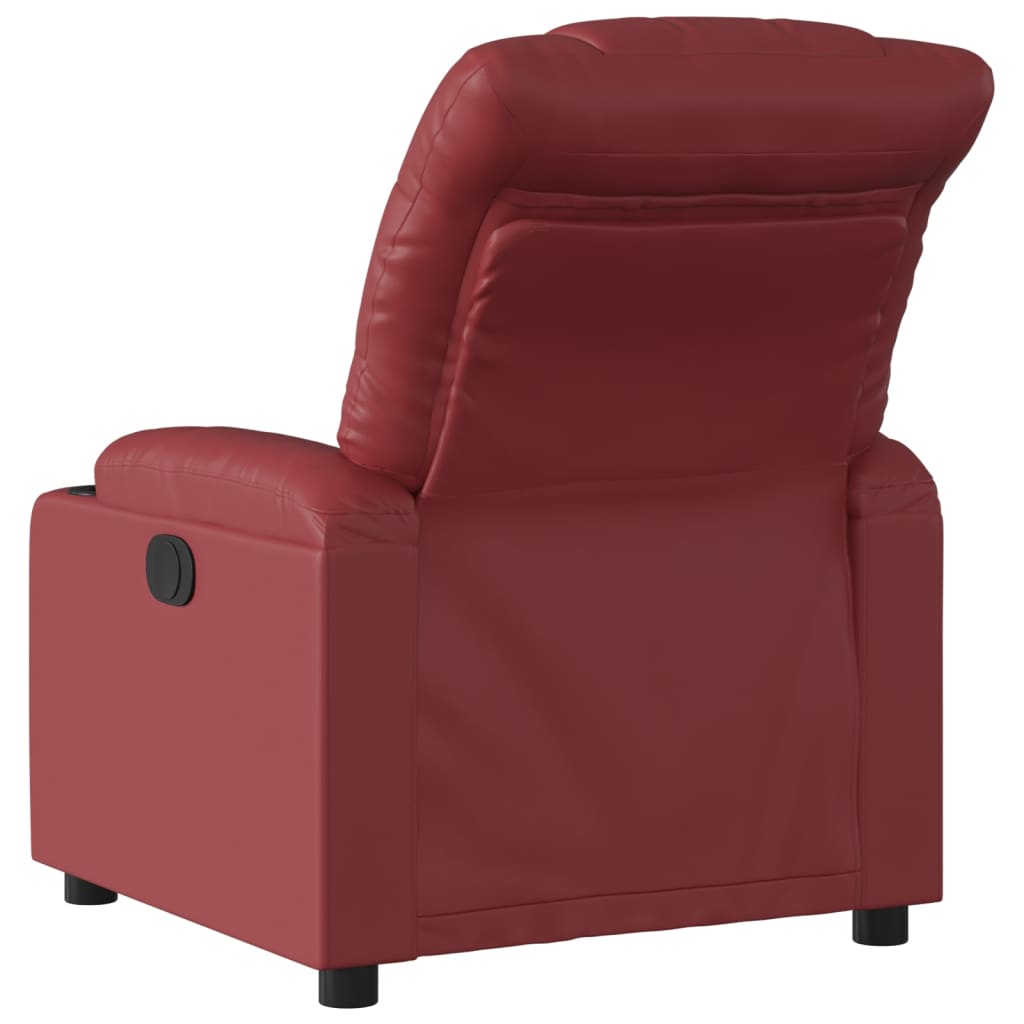 Vidaxl Foldable Armchair, Wine Red, Faux Leather