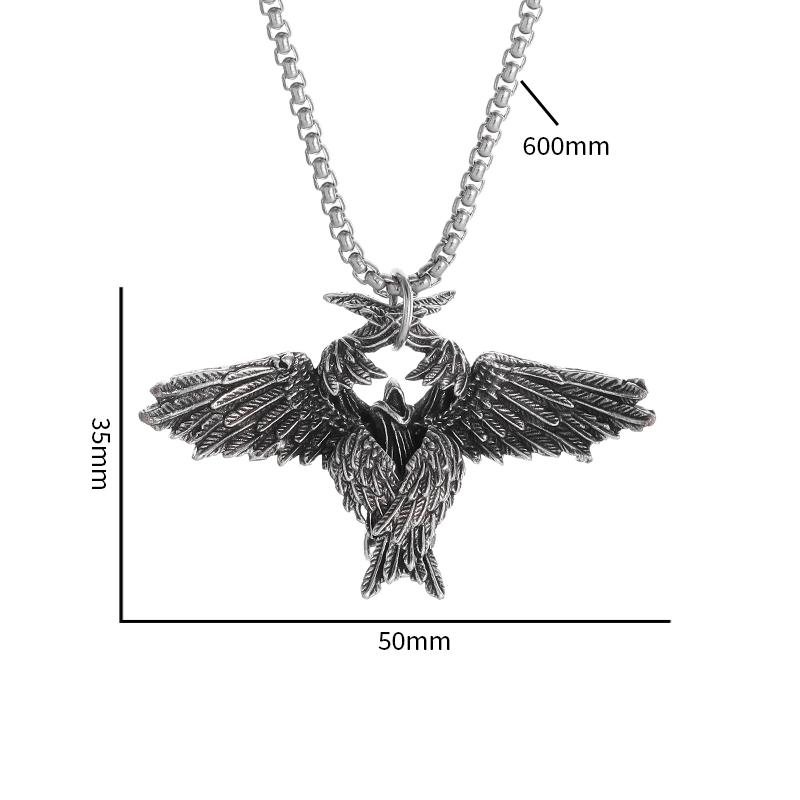 Collier avec pendentif ailes d'ange mystique gothique rétro pour hommes et femmes, bijoux tendance punk hip-hop, cadeau