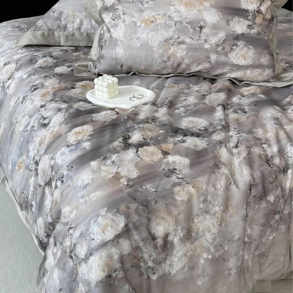 Herbst/Winter Hautfreundliches Reines Baumwoll 4-teiliges Bettwäsche-Set mit Verdicktem Digitaldruck