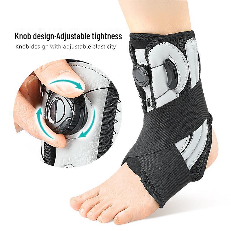 Adjustable Anti-Twist Ankle Support with Heel Protector and Spring Compression