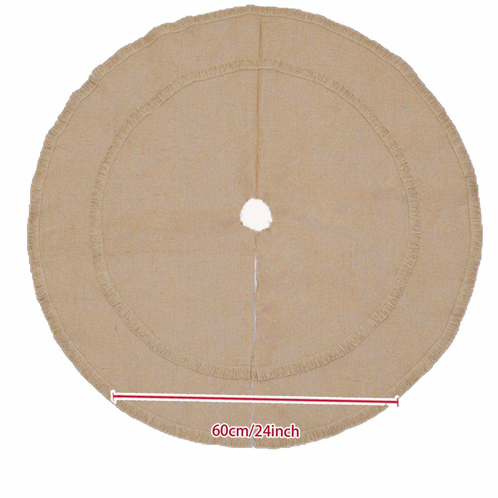Christmas Decor Burlap Tree Skirt with Woven Ornament Arrangement