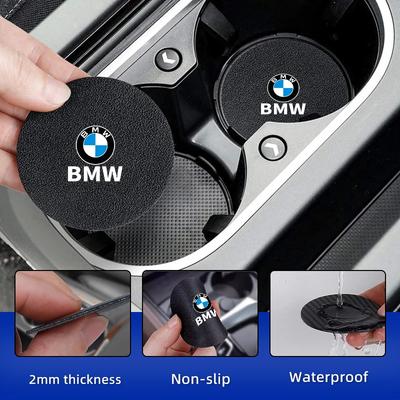 2025 Hot Car Carbon Leathe Coasters Pads  Centre Console Cup Non-Slip Mats For E30 E34 E36 E39 E46 E52 E53 E60 E61 E62 E70 E