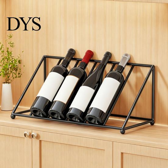 Decorative Wine Display for Restaurant Liquor Bottle Shelf, Tilted Iron Art Rack, Modern Rack Countertop Style Holder, Home Bar Kitchen And