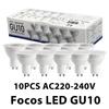 10Pack Gu10 Focos SpotlightLampara 220V Lled Bulb Wholesale 9W White Warm 3000K 6000K Suitable for Home Commercial Buildings