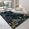 Modern Marble Style Blue Large Living Room Carpet Antiskid Room Decoration Aesthetic Bedroom Rug Soft Sofa Table Mat Easy Clean