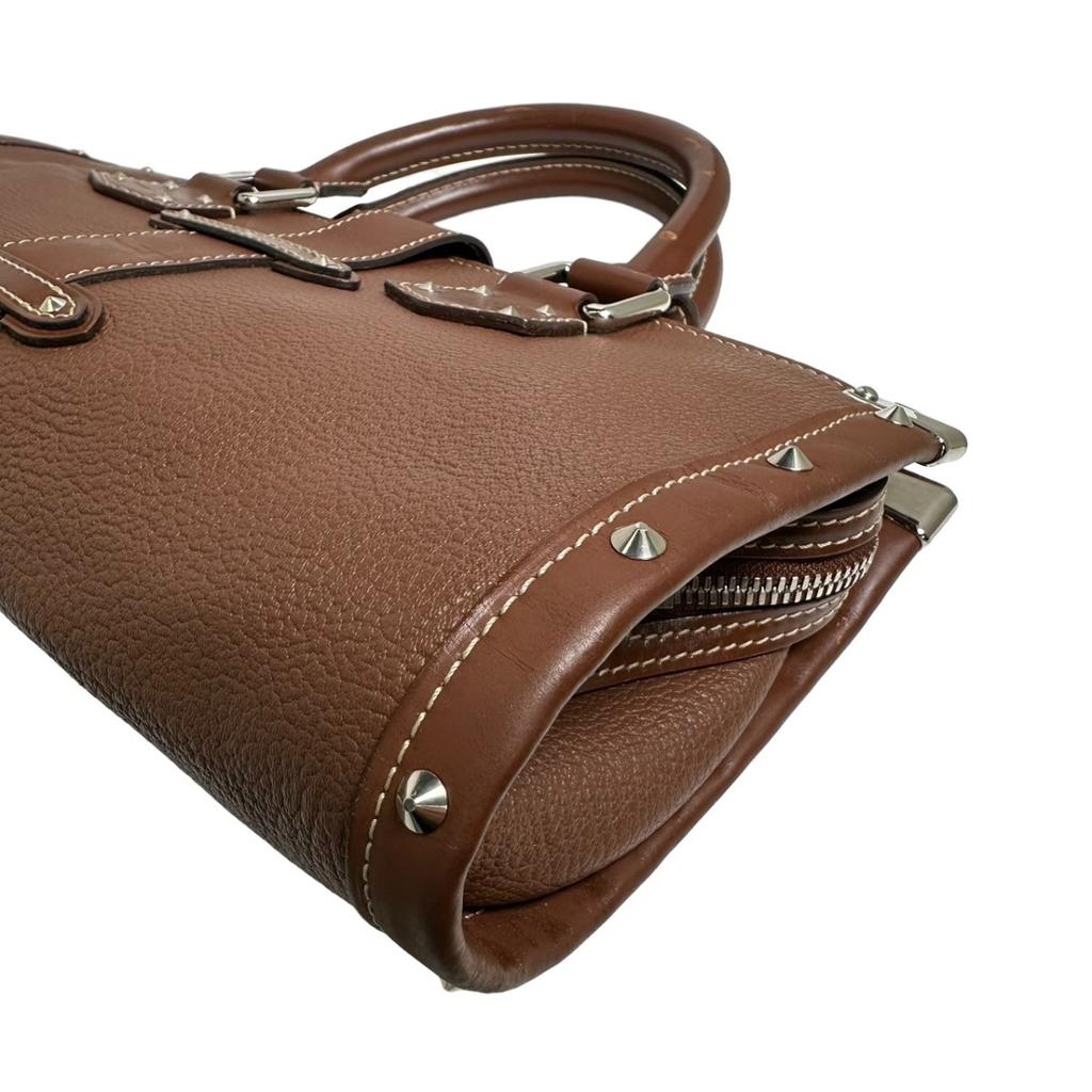 LOUIS VUITTON Suhari Epanui PM Handbag Sheep leather Brown Women M91884 Used