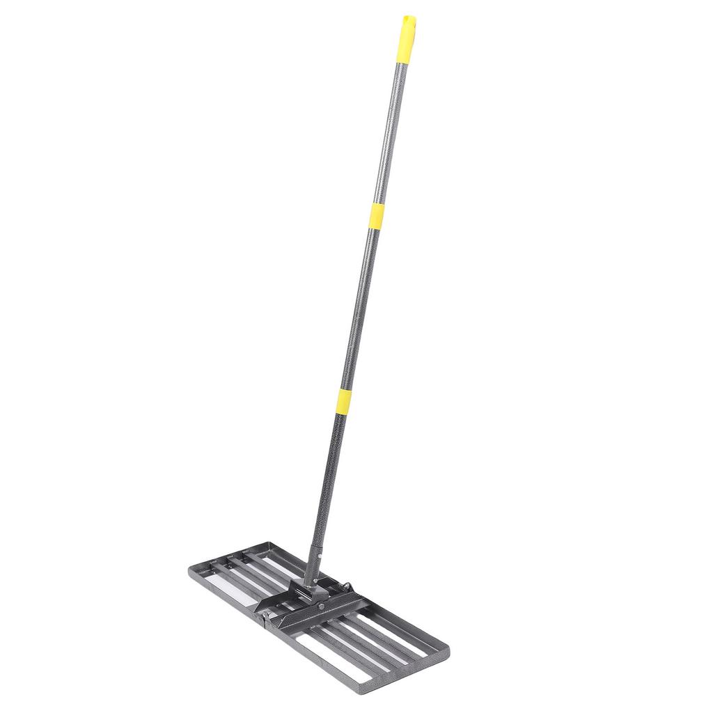 Rastrillo para césped, 30x10 pulgadas Placa de suelo Césped con mango de 48 a 78 pulgadas Rastrillos para jardín para suelo arena Patio trasero Campo de golf Fa