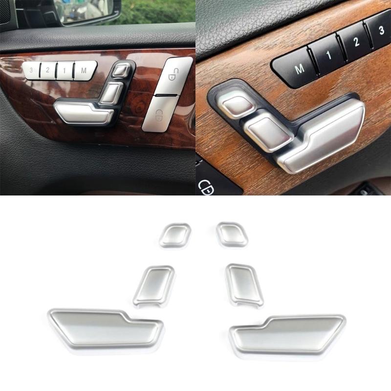 Compatible-for E-Class W204 W205 W212 W218 X204 X166 GLK ML X156 C117 Car Seat Adjust Memory Unlock Button Cover Sticker