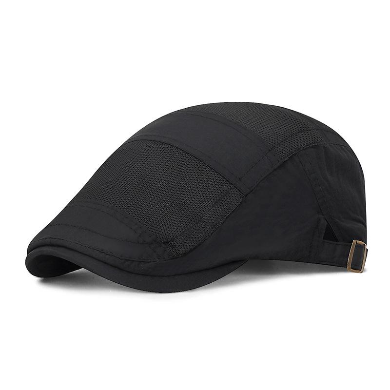 Summer Outdoor Thin Quick-Drying Breathable Mesh Stitching Forward Cap Men Sports Sunscreen Cap чёрный