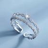 VENTFILLE 925 Sterling Silver Rings New Party Jewelry Vintage Charm Double Layer Geometric Nail Design Accessories Gift Dropship