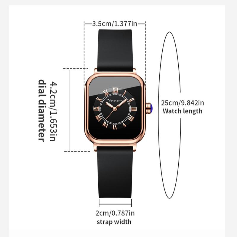 VA VA VOOM Watch Women's Business Casual Waterproof Silicone Strap Quartz Watch Temperament Women's Watch