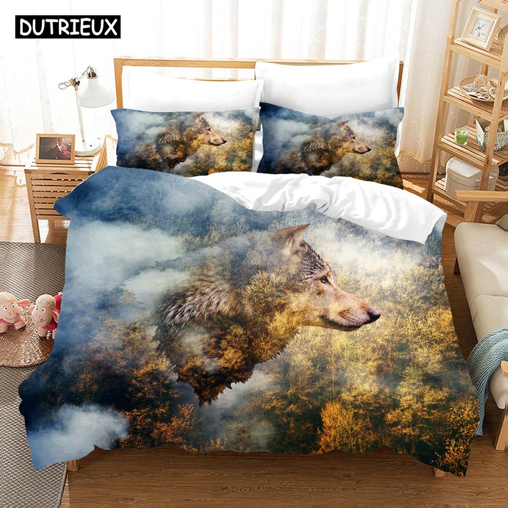 3D Wolf Bedding Sets Duvet Cover Set With Pillowcase Twin Full Queen King Bedclothes Bed Linen