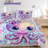 Octopus Pattern Bedding Quilt Set Quilt Cover Pillowcase Home Decoration Birthday Gift (1 * duvet cover + 2 * pillowcase, without core)