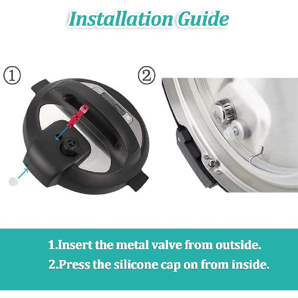 Zylione 2 Pack Float Valve - Replacement Parts with 6 Sealer Gasket - Replacement Float Valve wiht Silicone Caps for Pressure Cooker Duo/Duo Plus/Lux