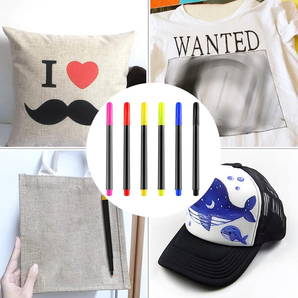 Unique Colors Iron On Transfer Pens Heat Transfer Press for DIY Fabric Painting Fabric Marker for T-Shirts Pillow