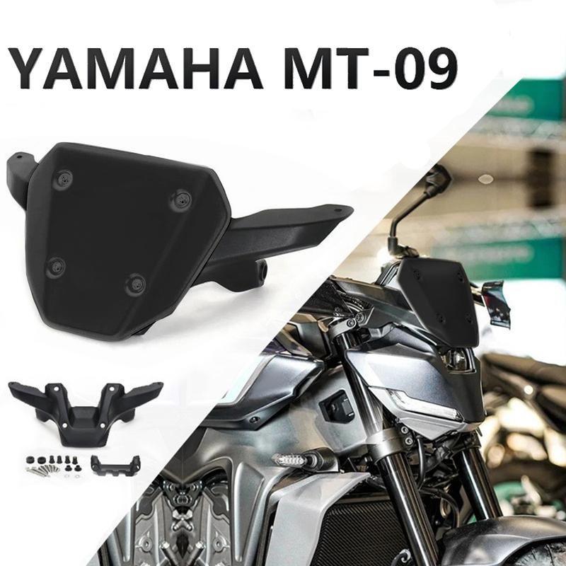 1Pc Black Windshield Bracket,Motorcycle Windshield Kit,Windproof And Scratch Resistant,For Yamaha MT-09 2024/MT-09 SP 2024