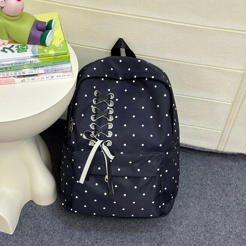 Schoolbag Junior high school students girls high value schoolbag fashion trend polka dot large capacity backpack casual versatile backpack