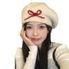 Plush Knitted Beret Women's Autumn and Winter Korean Style Cold Proof and Warm Woolen Hat with Big Head Circumference and Face Showing Small Hat